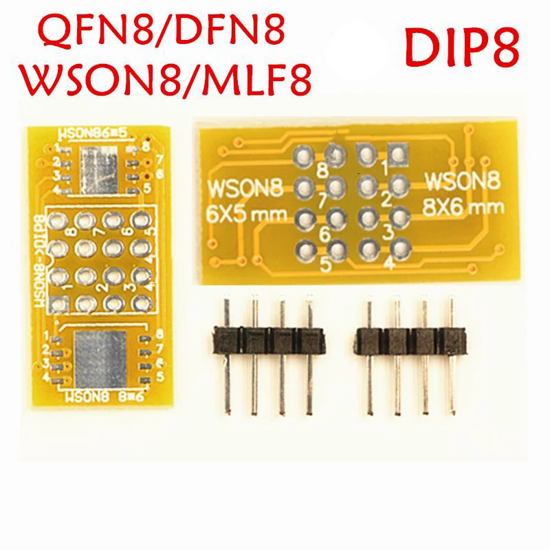 Адаптер программатора QFN8 К DIP8 WSON8 DFN8 MLF8 к разъему для 8x6 мм 6x5 RT809H/F TL866CS/A TNM5000