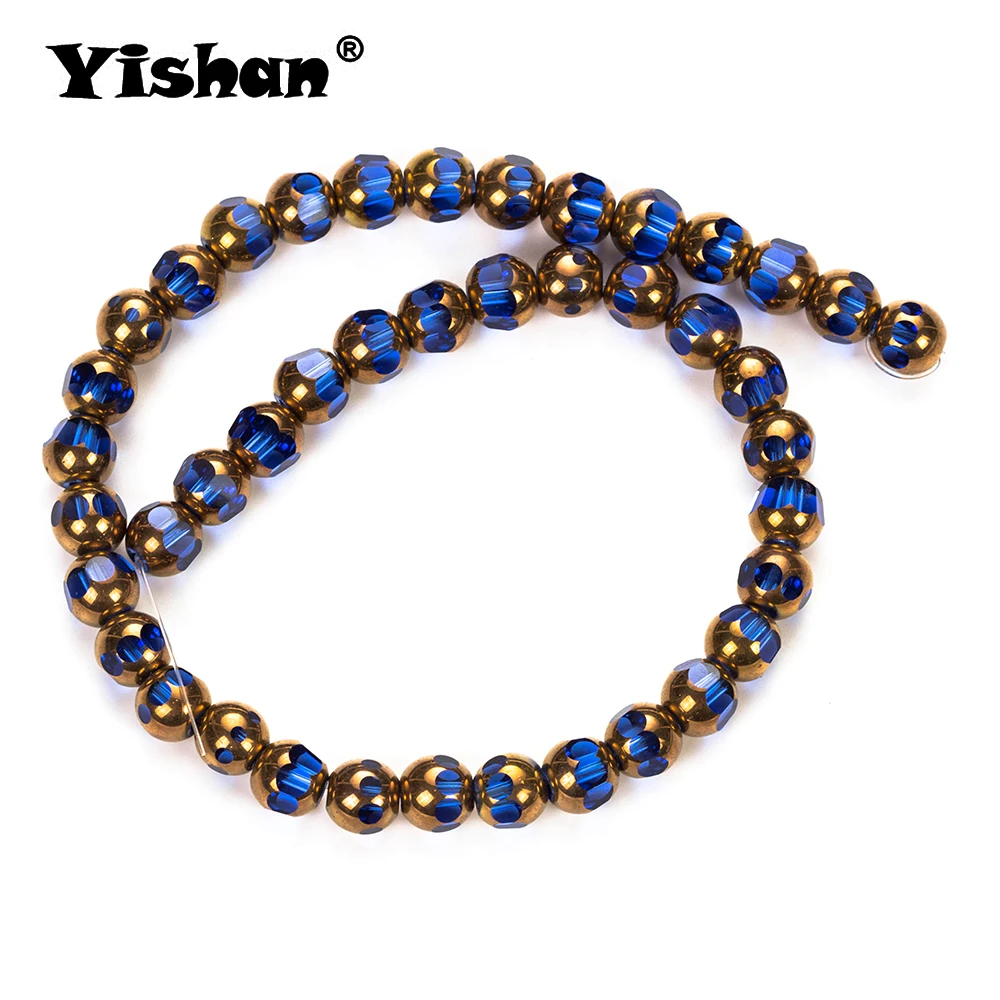 Yishan Стеклянные круглые бусины цветные хрустальные аксессуары подходят для