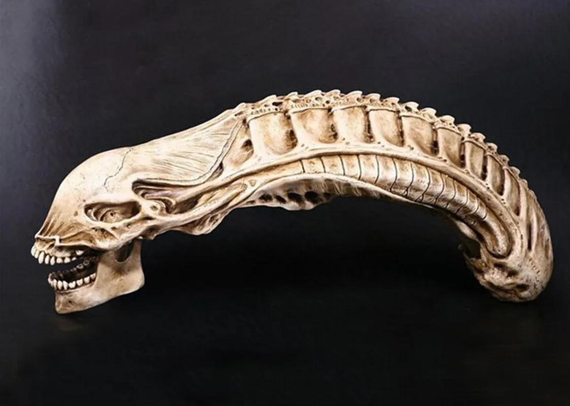 Хит огромный 45 см каменная статуя из смолы AVP Predator VS Alien Skull скелетная фигура