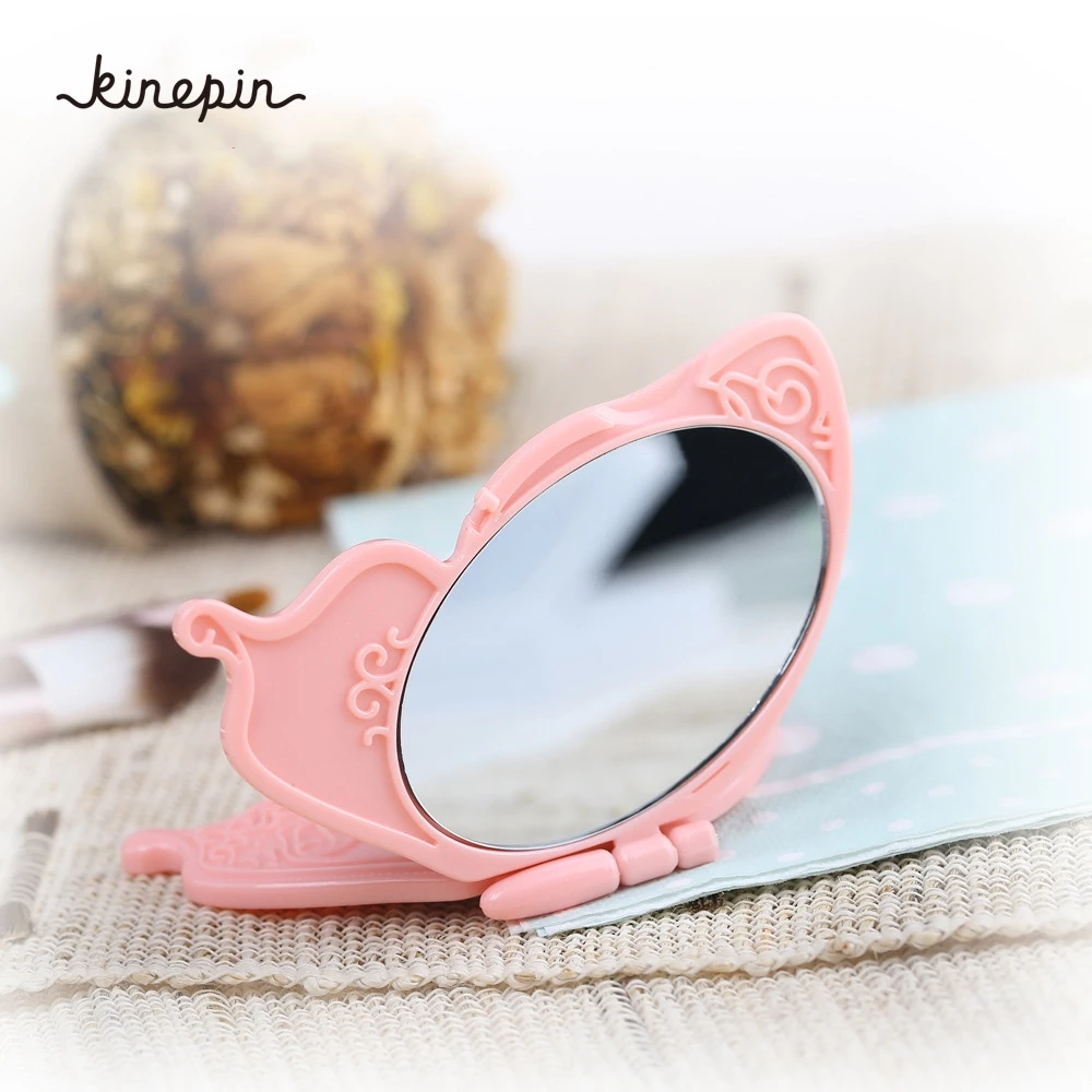 1Pc Cute Butterfly Handy Folding Mirror Exquisite Pocket Hand Makeup Compact Foldable Double-sided Mirrors 60*95mm | Красота и