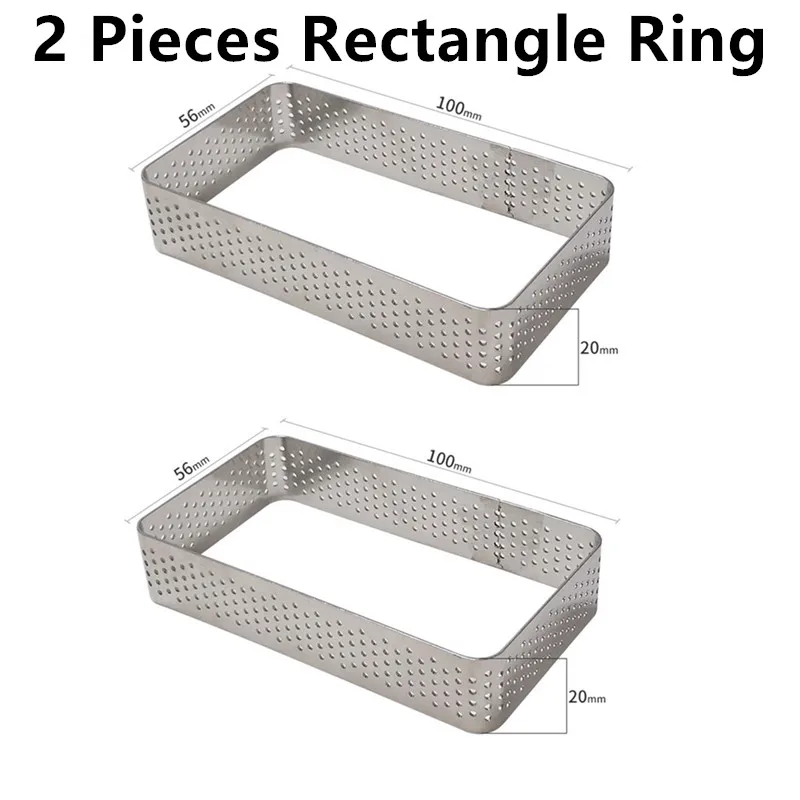 2PCS Rectangle Ring SHENHONG 9 отверстий Прямоугольная форма пирожное украшение десерт силиконовая форма для торта, кондитерских изделий для выпечки тарталетка форма для Мусса шоколадная сковорода - Цвет: 2PCS Rectangle Ring