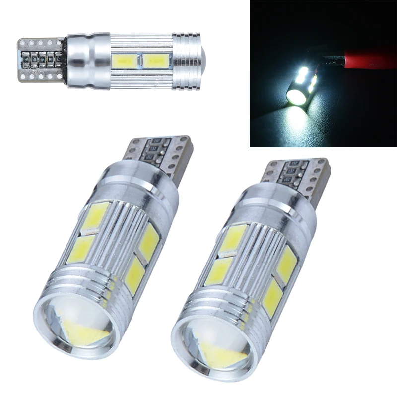 2 шт. T10 10SMD W5W 5630 10LED 220LM 6500 к Canbus без ошибок автомобиля клиновидные боковые Ширина