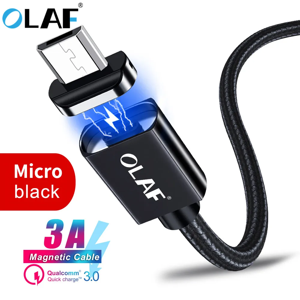 Кабель микро-USB OLAF магнитный кабель для быстрой зарядки и передачи данных 3 А Xiaomi