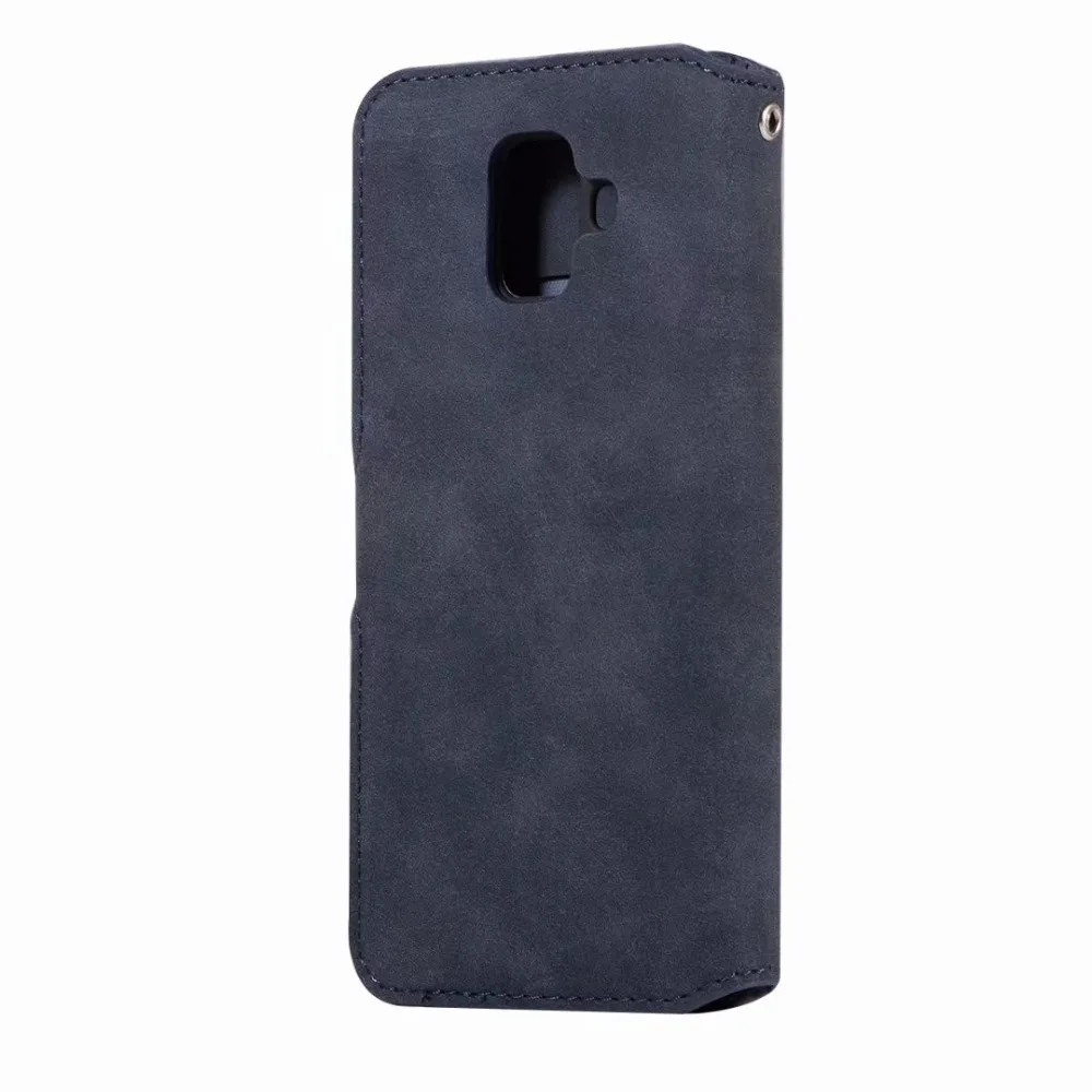 For Samsung Galaxy A6 2018 Case Luxury Vintage Nubuck Leather Flip Cove a6 Cases Coque Fundas | Мобильные телефоны и