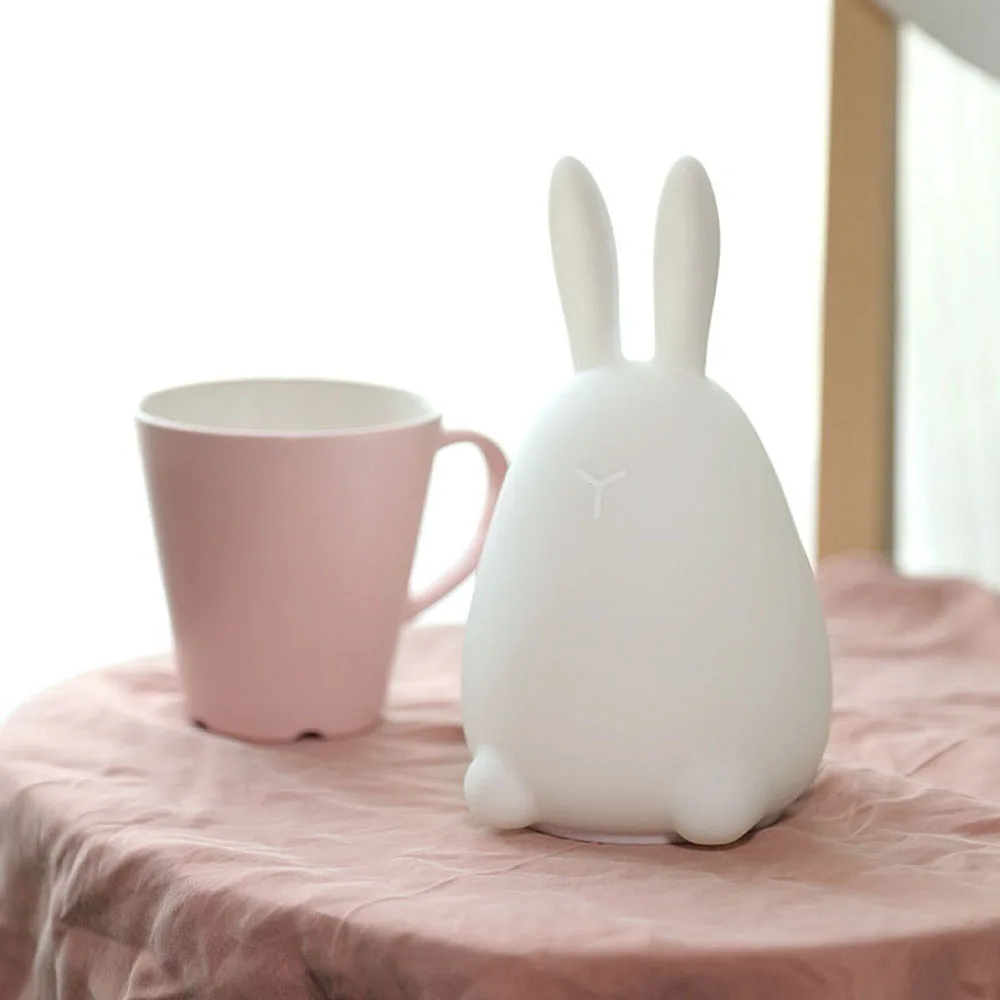 Премиум 7 цветов USB светодио дный кролик LED дети животных ночник Силиконовые