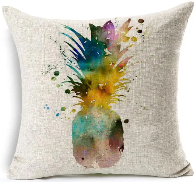 Ananas наволочка с рисунком ананаса льняная для дома декоративная дивана 45x45 см|cushion