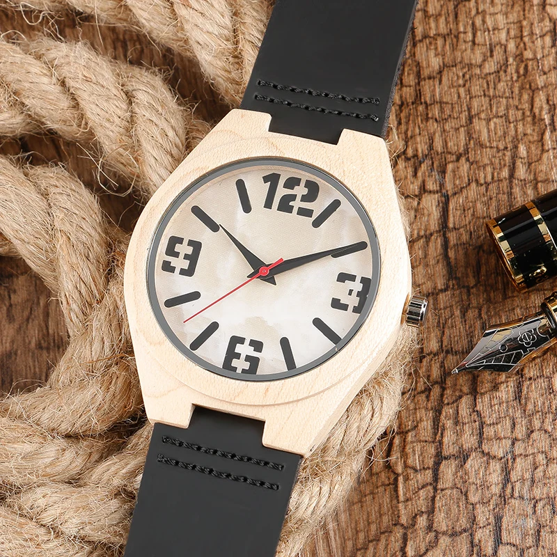 Деревянные часы современные трендовые мужские спортивные из натурального