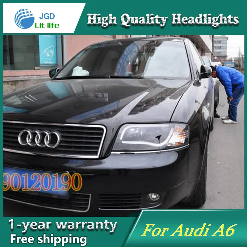 JGD абсолютно стиль для Audi A6 светодиодный налобный фонарь 1997-2004 Биксеноновая фара светодиодный DRL Автомобильные фары