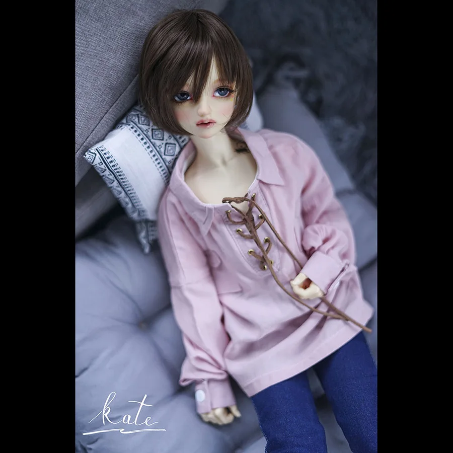 Черный Cateleya декабря BJD SD Топ Одежда для куклы кукла топ рубашка хаки серый порошок настраиваемые размеры - Цвет: Черный