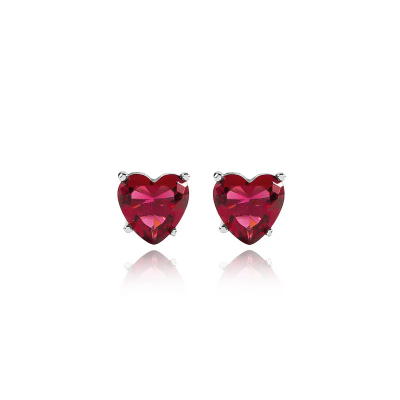 Hot Sale Heart 925 Sterling Silver Stud Earrings For Women Men Girls Female Romantic Zircon gifts dropshipping 2019 | Украшения и