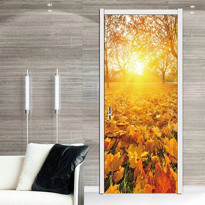 Наклейки на дверь в виде осенних листьев 2 шт./компл. стикеры стену стиле пейзажа
