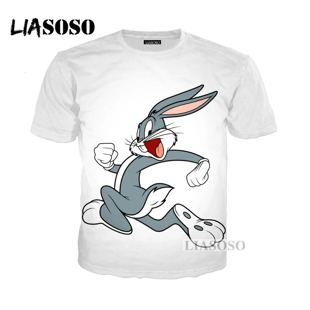 LIASOSO Новая летняя обувь для мужчин и женщин футболка с мультипликационным