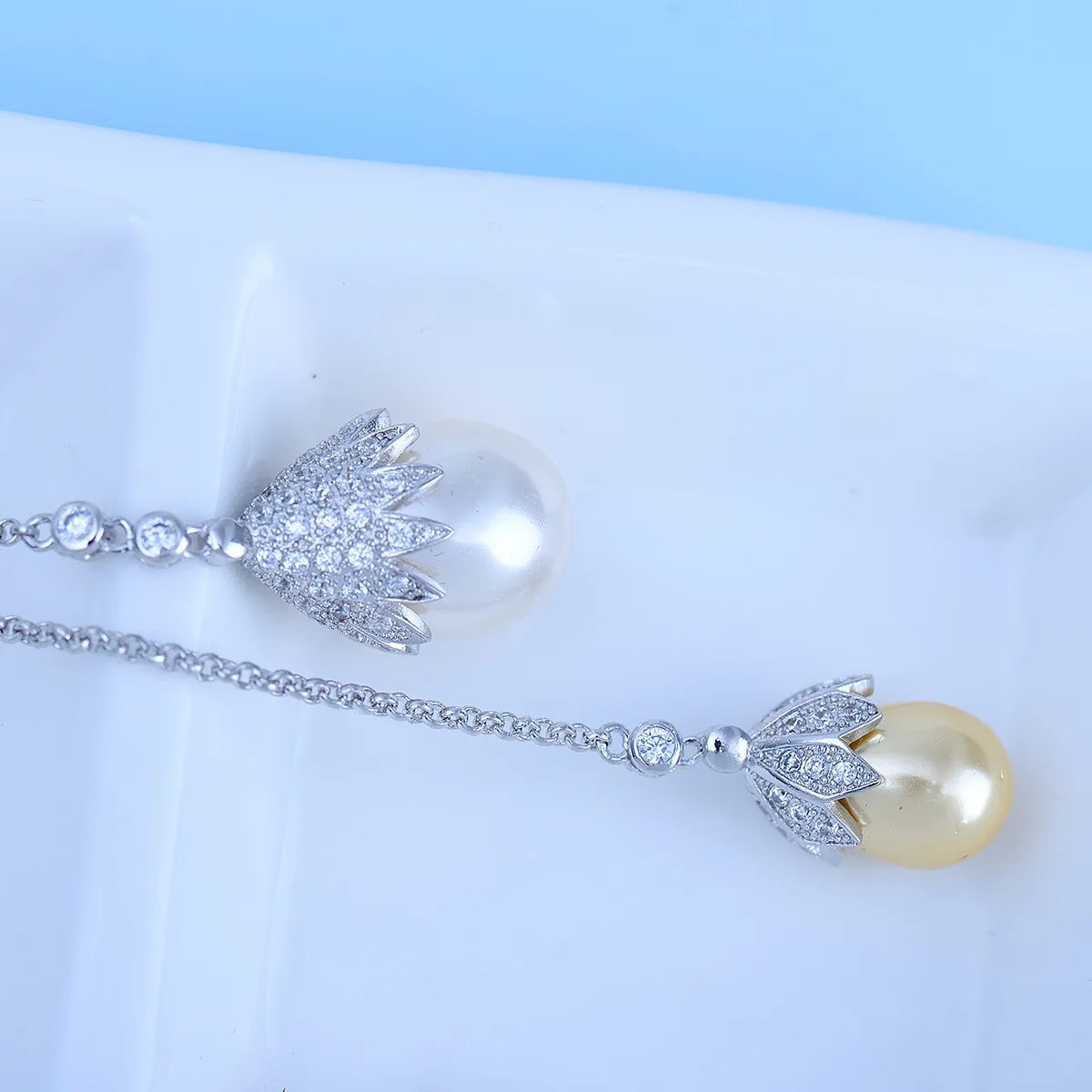 Sweet Elegant Silver Color Chain Butterfly Tassel Pendant Colorful Pearl Necklaces for Women Sweater Necklace|Ожерелья с подвеской|