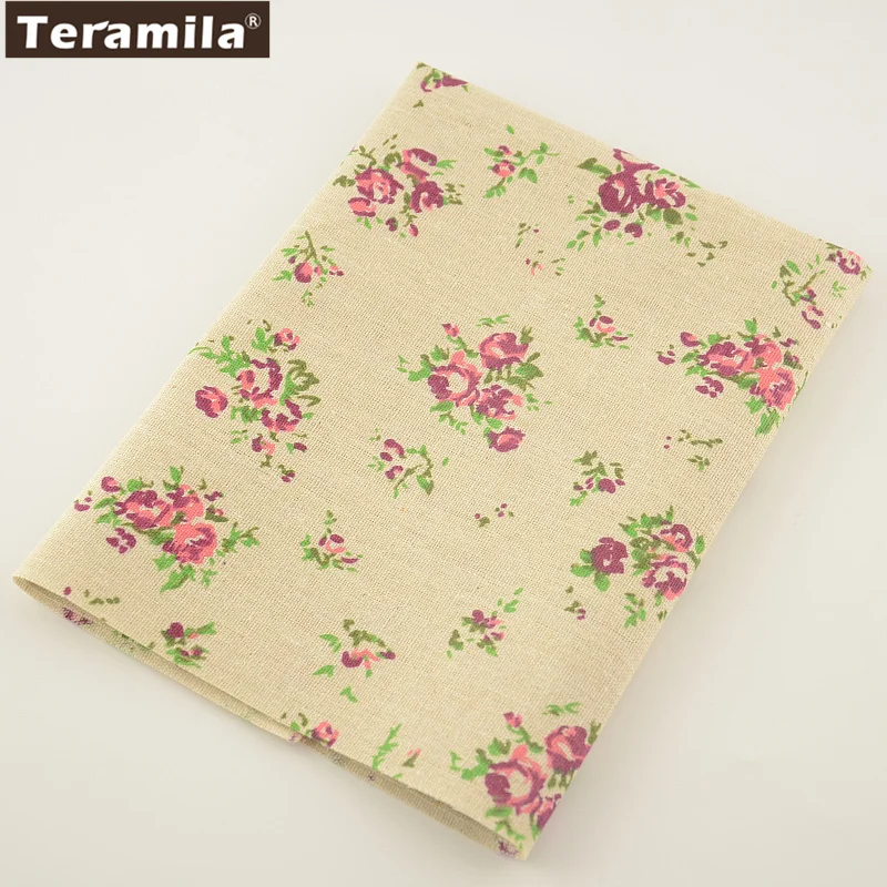 TERAMILA Home Textile Sewing Material Tissu Tablecloth Pillow Bag Curtain Cushion Print Bloom Rose Cotton Linen Fabric | Дом и сад