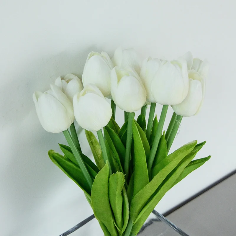 6 шт. Белый Искусственный тюльпан из искусственной кожи искусственные цветы для