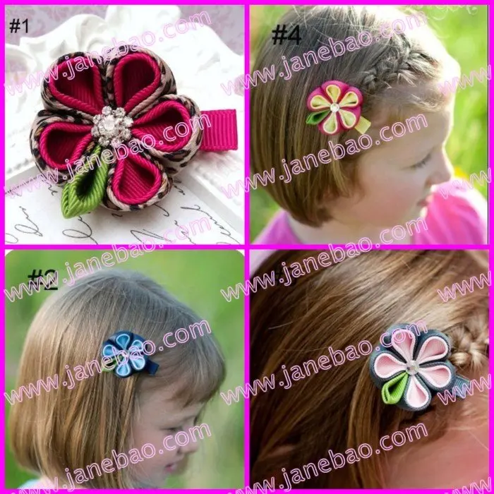 Бесплатная доставка разноцветные розовые 500 шт. заколки для волос kanzashi с цветами