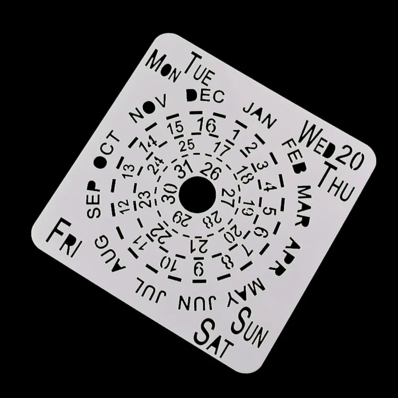 Круглый фон для даты полый пластиковый трафарет PP живопись скрапбукинга