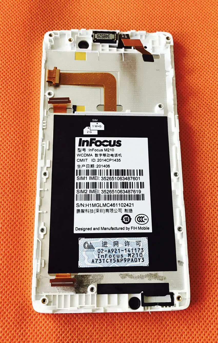 Оригинальный дисплей и рамка для InFocus M210 MTK6582 сенсорный экран ЖК дюйма HD б/у|display lcd