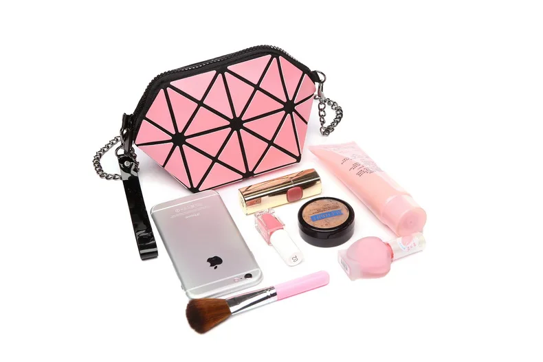 

Hot-selling Reflect Light Cosmetic Bao Women Brand New Chain Pouch Geometric Noctilucent Crossbody Makeup Bags
