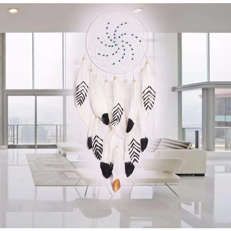Новинка 2019 Большой Белый Индийский Ловец снов украшение для стен ручной работы