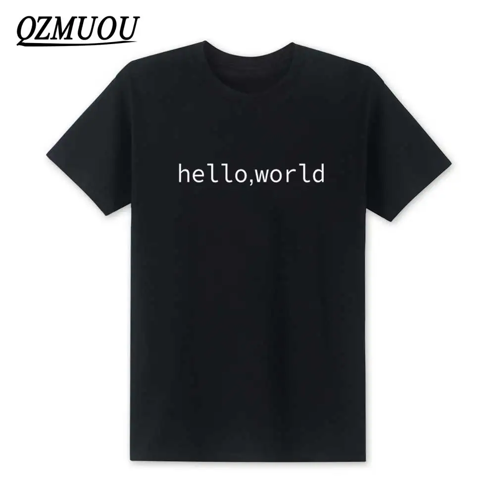 Футболка мужская с коротким рукавом и принтом Hello World | Мужская одежда