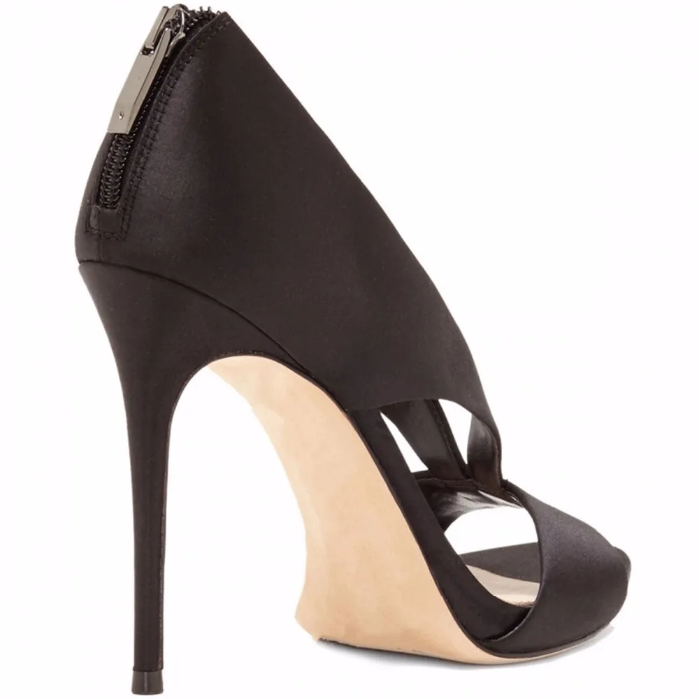 Босоножки на высоком каблуке 12 см с открытым носком молнии сзади|sexy sandals|high heel sexy