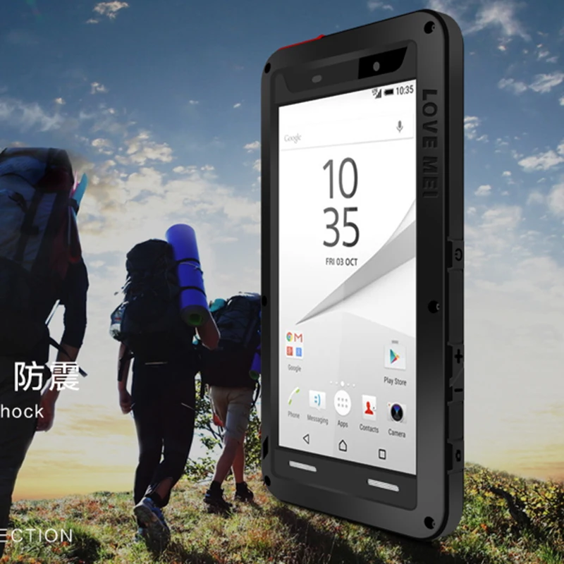 Мощный Алюминиевый металлический бронированный чехол LOVE MEI для SONY Xperia Z5 Premium