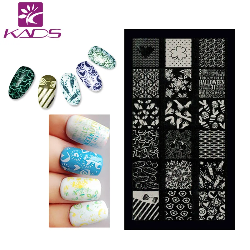 KADS CA17 Новый Дизайн Листьев и Снежинка Серии Стали Ногтей Штамповки Плиты
