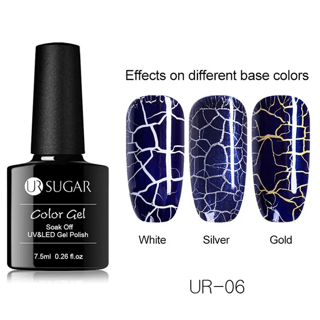 UR-06 Ur Sugar гель-кракле лак для ногтей светящийся Гель-лак замачиваемый УФ-гель лак 7,5 мл Праймер основа верхнее покрытие дизайн ногтей Crackling Gel - Цвет: UR-06