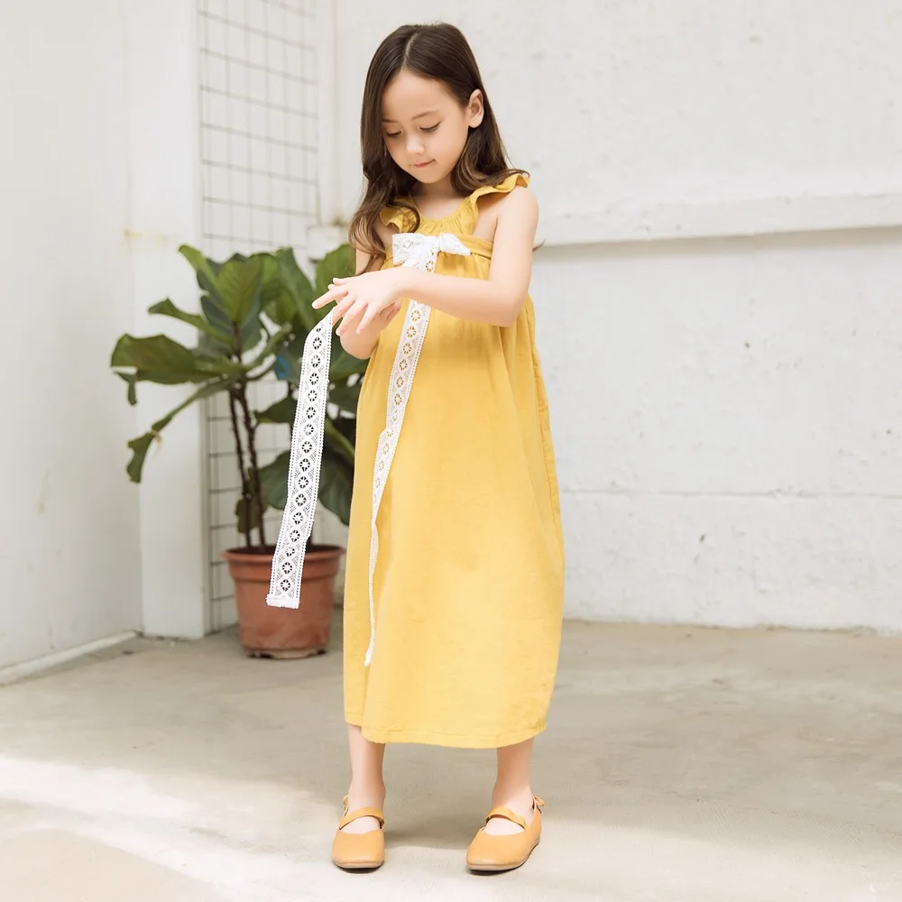 От 3 до 11 лет летнее платье для девочек длинное длина лодыжки без рукавов пляжный