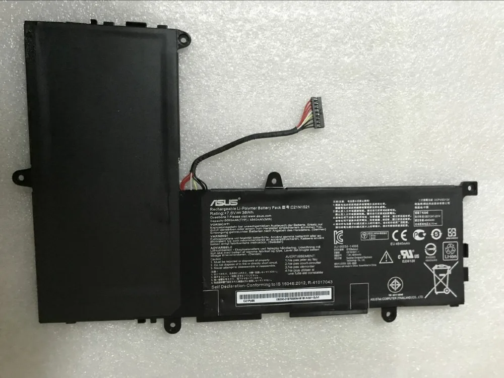 Новый оригинальный аккумулятор для ASUS R209HA E200HA EeeBook X206HA VivoBook C21N1521 7 6 в 38