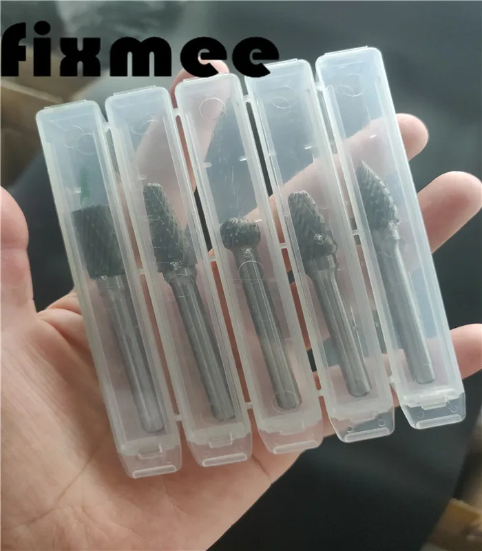 FIXMEE 5 шт. хвостовик 1/4 дюйма 10 мм Бур из карбида вольфрама роторный резак