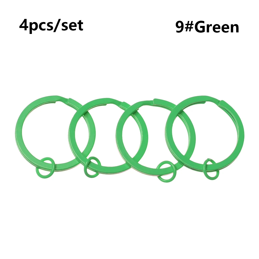 green 4 шт./компл. 30 мм металлический брелок для ключей Разделение кольца унисекс Карманный инструмент брелок EDC(для ежедневного использования) на открытом воздухе брелок для ключей пряжки круглый зажим брелок аксессуары - Цвет: green