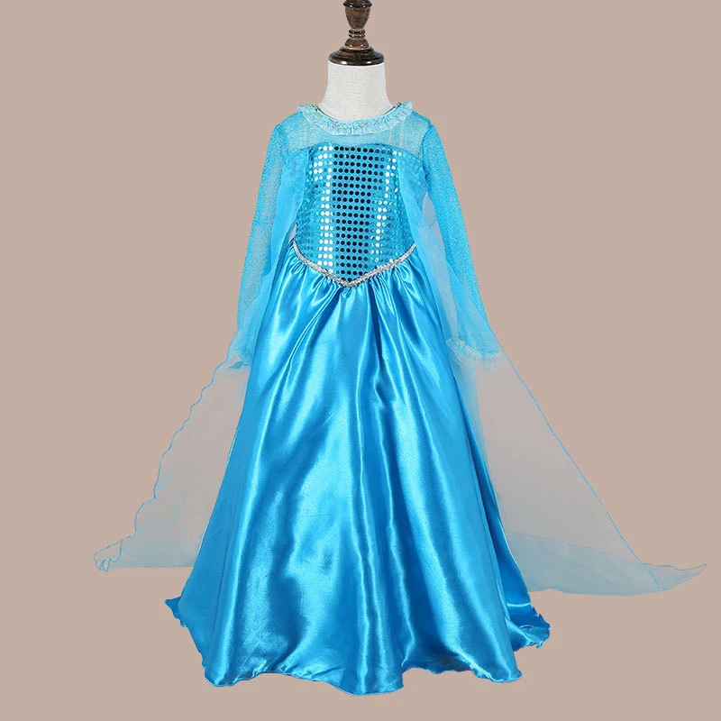 2-8 Т Девушки Одежда Одеваются Фиолетовый Голубой Платье Принцессы Sress Roupas Infantis