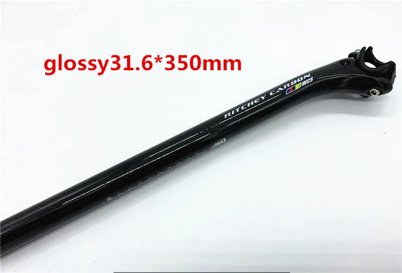 glossy 31 6x350 3 K велосипед углеродного волокна велосипед стойка сиденья для горного велосипеда запчасти для шоссейного велосипеда Стержень 190 г Подседельный штырь 3 k матовый 27,2/30,8/31,6*400 MM Смещение 25 мм - Цвет: glossy 31 6x350