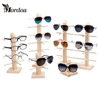 mordoa new 108654321 pair eyeglasses sunglasses 3d glasses display stand rack holder shelf wood square base show frame