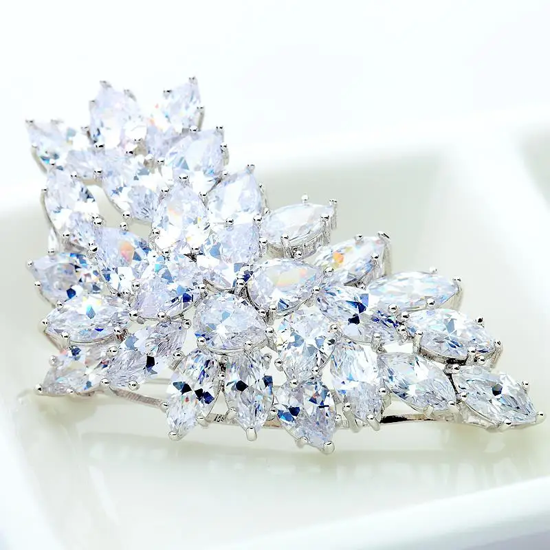 Недорогая винтажная Женская Брошь LUOTEEMI в Корейском стиле с большим цветком и