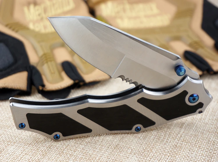 2017 Новый Зубчатые Охотничий Нож Складной Тактический Выживания 8CR17Mov Стали