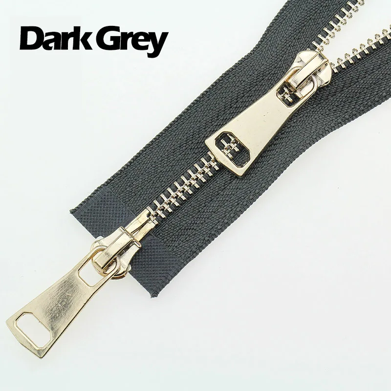 Dark Grey 5# разъемная застежка-молния двойными собачками good Market 60/70/80/90/100/120/150 см автоматический металлический замок розовое золото застежка-молния - Цвет: Dark Grey