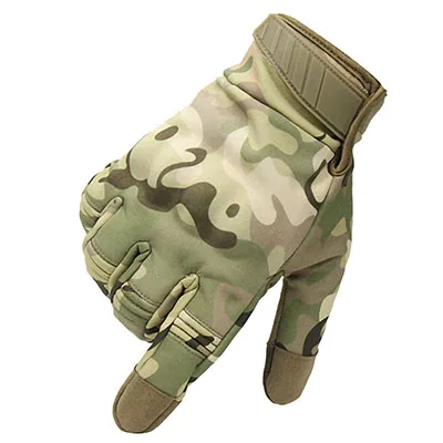 Camouflage Новые камуфляжные тактические сенсорные перчатки армейские водонепроницаемые Пейнтбольные стрельбы Военные перчатки для страйкбола противоскользящие перчатки на весь палец - Цвет: Camouflage