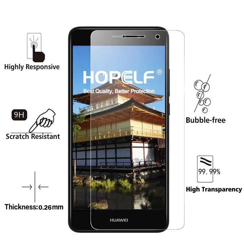 2 Pieces HOPELF Screen Protector for Huawei Y7 Prime Tempered Glass XL 2.5D 9H Phone Film | Мобильные телефоны и