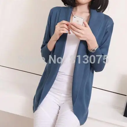 2015 new fashion women knitted sweater cardigan outerwear shawl long sleeve jacket knitwear coats Free shipping |