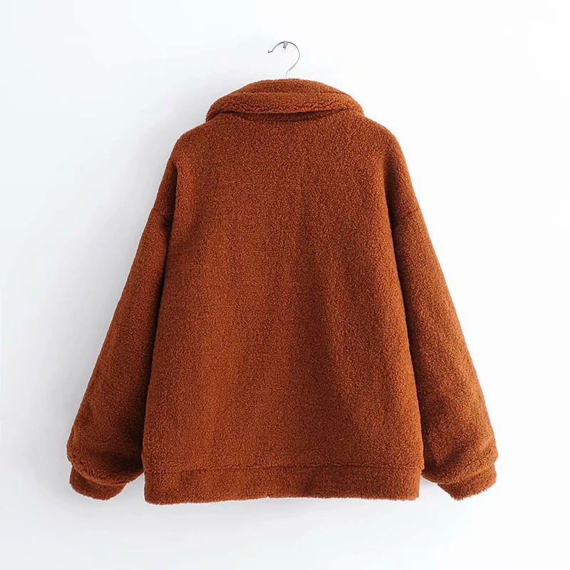 

women faux fur coat lamb hair coat fluffy fashion female jacket