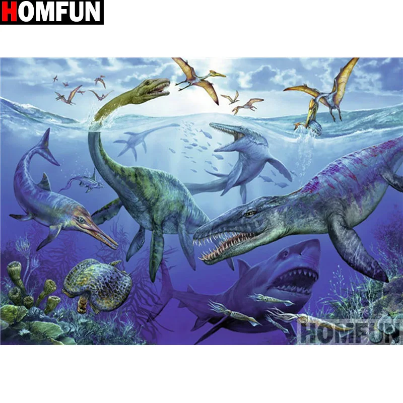 Алмазная живопись HOMFUN Акула Аллигатор алмазная вышивка с квадратными/круглыми