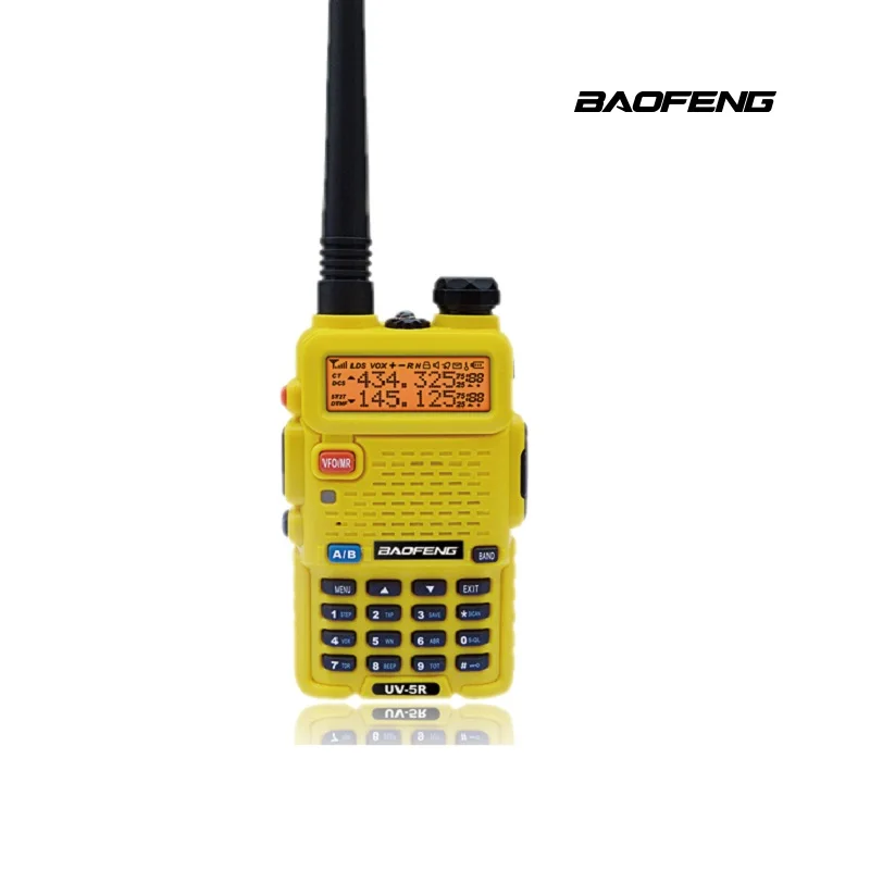 YELLOW BaoFeng UV-5R рация 5 цветов Профессиональный CB радио Baofeng UV5R трансивер 128CH 5 Вт VHF& UHF Ручной для спорта на открытом воздухе - Цвет: YELLOW