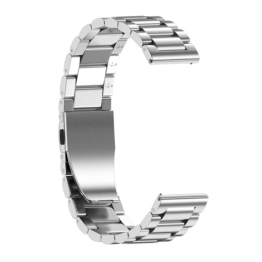 silver 16 мм 18 мм 20 мм 22 мм 24 мм ширина браслет из нержавеющей стали для samsung gear Sport S2 S3 Galaxy 42 мм 46 мм ремешок для часов металлический браслет - Цвет ремешка: silver