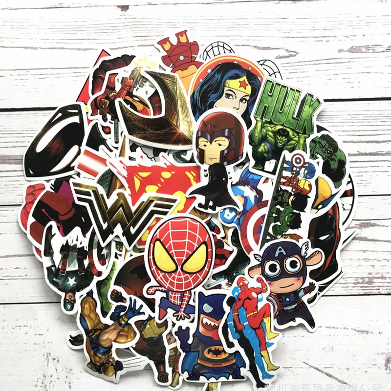 Супер герой наклейки Marvel игрушки скейтборд мотоцикл багаж наклейки для Ноутбука Набор ПВХ водонепроницаемый Человек-паук Ironman Pegatinas