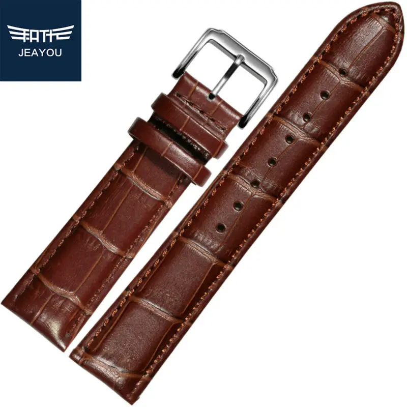 Мужские Ремешки для наручных часов JEAYOU из натуральной кожи Casio/Seiko/Mido с пряжкой