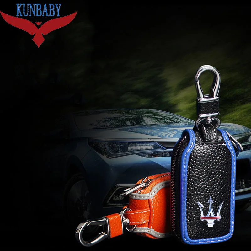 KUNBABY натуральная коровья кожа Автомобильный ключ сумка Автомобильный ключ чехол держатель модный автомобиль Stylin автомобильные аксессуары для Maserati 01