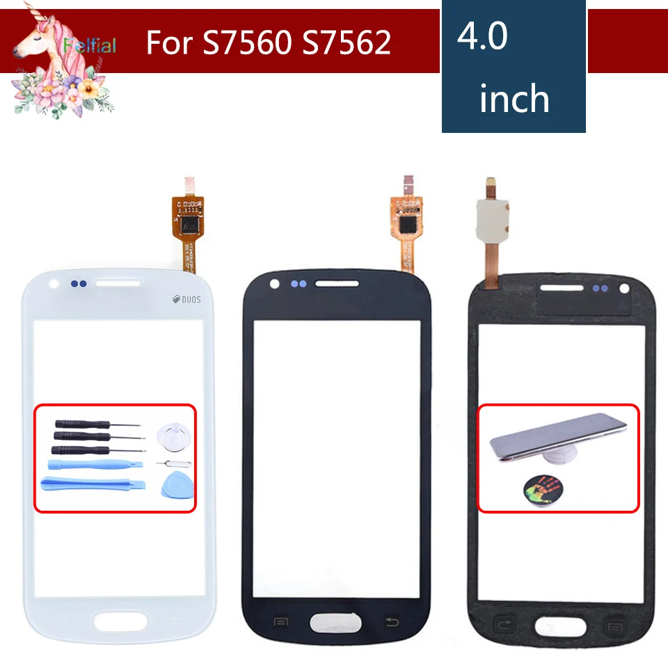 For Samsung Galaxy Trend S7560 S Duos S7562 GT-S7562 7562 7560 Touch Screen Digitizer Sensor Front Glass Lens Replacement